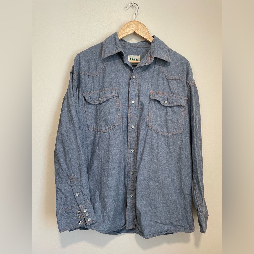 Blue chambray Button-Up Shirt